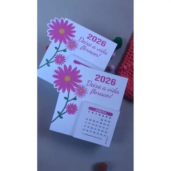 calendário de mesa com meses destacáveis 50 unidades 2026( feitos de papel)