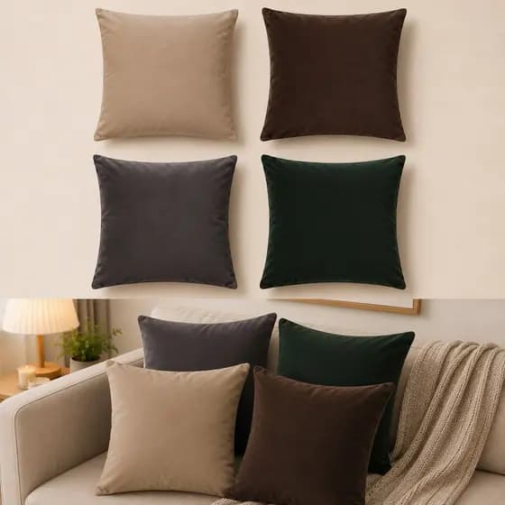 Capa de Almofada 44x44 cm Lisa Decorativa com Zíper Invisível Cores Sortidas Sala