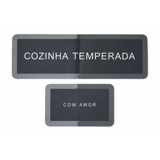 Kit Tapetes de Cozinha 2 Peças Antiderrapante Lavável Jogo Passadeira Decorativo Pia