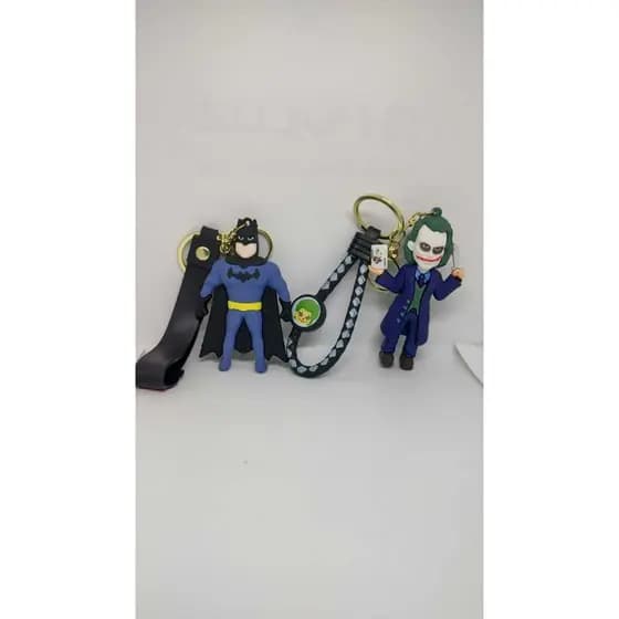 Chaveiro Pingente Para Chaves Bolsas Mochilas Personalizados Coringa e Batman - Kit Com 2