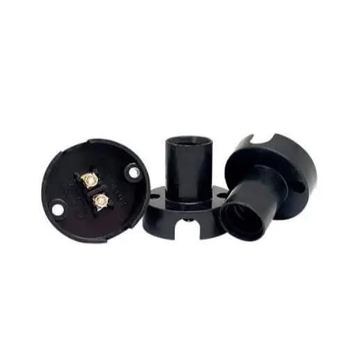 KIT 10 Soquetes E14 Preto Com Base Teto Lâmpada E-14 Bivolt