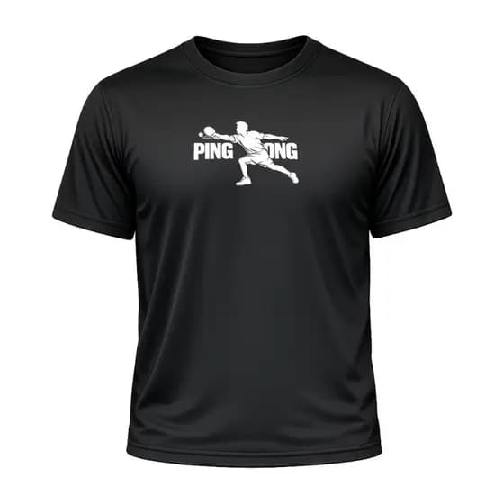 Camisa Camiseta PING PONG Dry Fit Anti-Odor Transpirável Esportes Treino de Alto Desempenho CASUAL