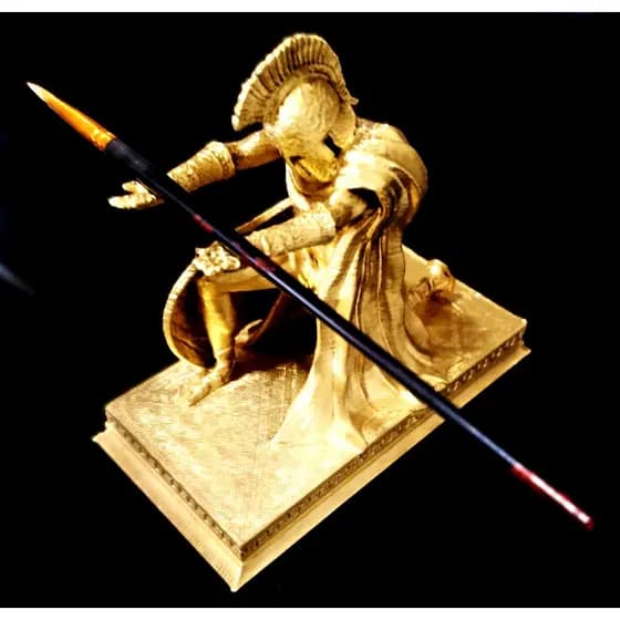 Organizador de Mesa para Canetas, Lápis, Pincéis e Celular –Esparta, Guerreiro, Escultura Decoração