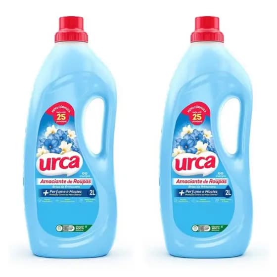 Kit com 2 Amaciante de Roupas Urca Brisa 2 Litros (Rende 25 Lavagens)