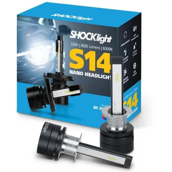 Lâmpada LED H4 S14 Nano Shocklight – Luz Branca 6000K – Resistente à Água, Calor e Vibrações