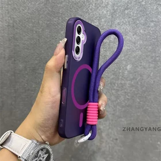 Capa Para Samsung A26 5G A36 5G A56 5G De Telefone anti-Queda Fosca Avançada Com Anel De Sucção Magnética Da Mesma Cor N
