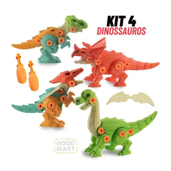 4 Dinossauros Monta e Desmonta Educativo Pedagógico