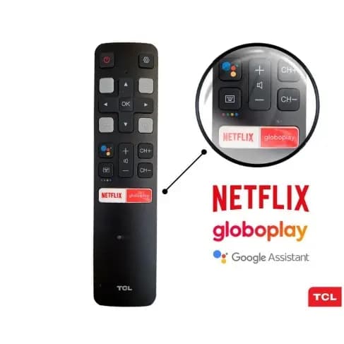 Controle Remoto TCL Smart 4k Netflix Globoplay + BRINDE