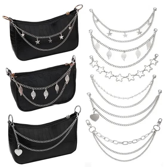 Decoração De Acessórios De Bolsa De Corrente Multicamadas Com Fivela Pingente Criativo Personalidade