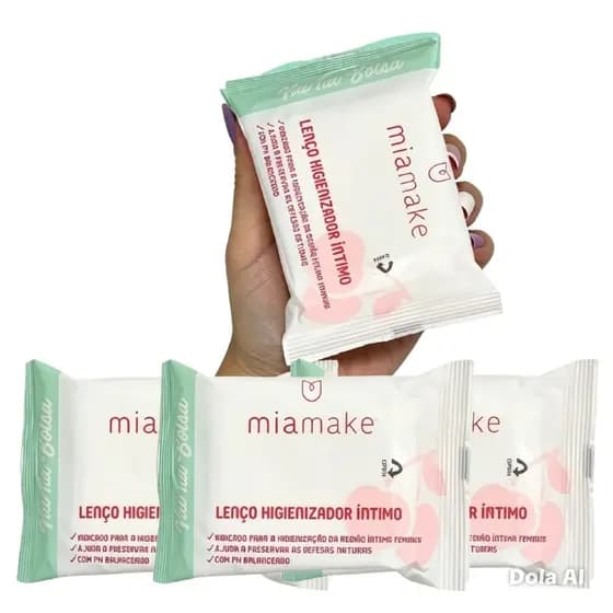 Kit 3 Un Lenço Demaquilante Higienizador Mia Make