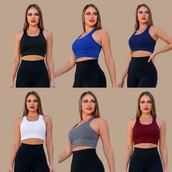 Kit 3 Top Academia Casual Esportes Fitness Feminino Treino