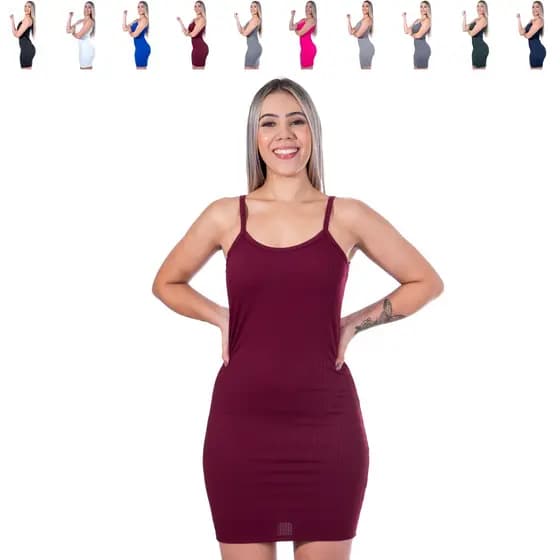 Vestido Preto feminino curto canelado alça Moda Dudis