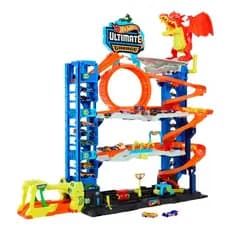 Hot Wheels Ultimate Garage Super Garagem City com Dragão e Elevador 90cm - Mattel Hkx48