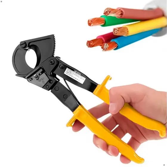 Alicate De Corte Tesoura Catraca Para Fios E Cabos Até 240mm Regulável Corta Fio Cortador de Cabos