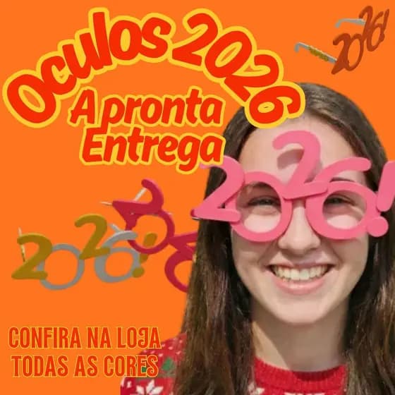 Oculos Ano Novo 2026 Divertido | Acessorio Festa Reveillon | Fotos e Eventos