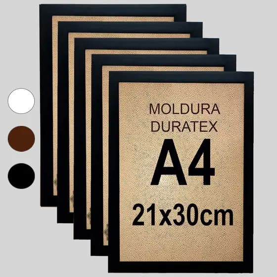 Kit 10 unidades Moldura Quadro A4 21x30cm sem Vidro, sem Acetato somente com Duratex