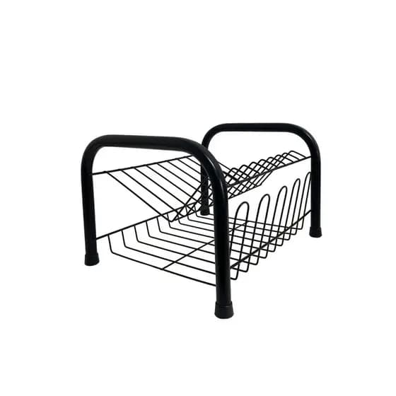 Escorredor De Louças Secador Pia Bancada Cozinha 9 Pratos Talheres Copos Preto Design Compacto Mini 2 Andares
