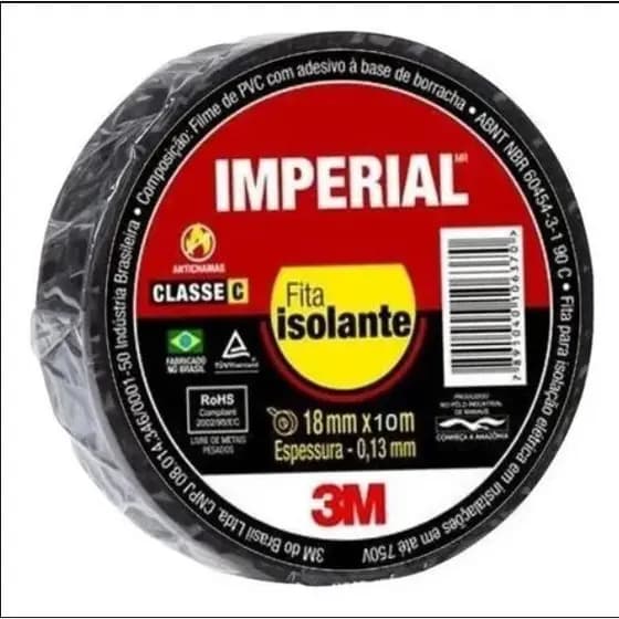 Fita Isolante Imperial Classe C 3M - Preto
