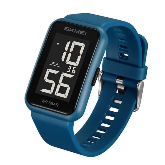 SKMEI 2510 Retângulo Tela Grande Relógio Digital 50M À Prova D'água EL Backlight Alarme Cronômetro Calendário Soft Silic