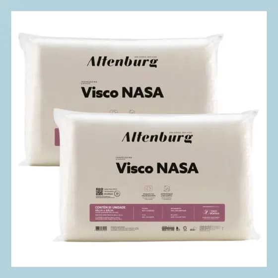 Travesseiro Nasa Altenburg Viscoelástico Marfim 46cm x 66cm Ergonômico 12cm de Altura Não Deforma