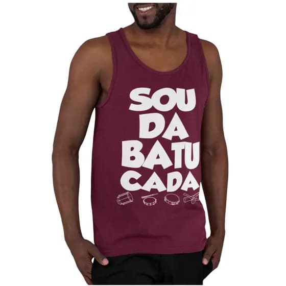Camiseta Regata Masculina Samba Pagode Estampa Batucada Algodão Casual Confortável P M G GG