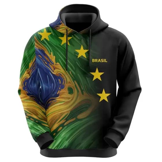 Blusa De Moletom Brasil Bandeira Brasileira Full Pronta Entrega