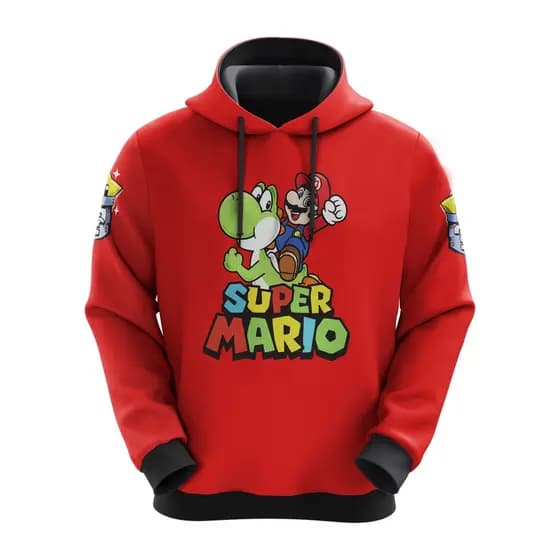 Blusa De Frio Moletom Full Super Mario E Yoshi Pronta Entrega