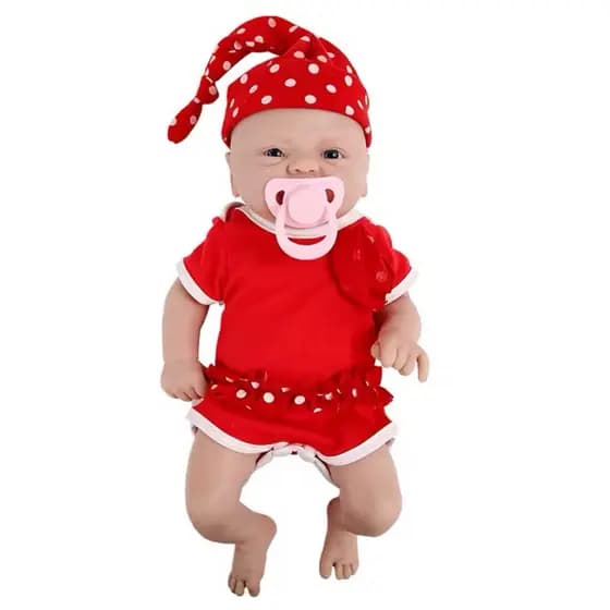 bebe reborn silicone solido 36cm com chupeta magnética molinha olhos abertos