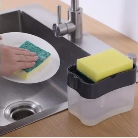 Dispenser Para Detergente Dispenser Sabao 2x1 Detergente Suporte Porta Bucha Esponja Limpeza