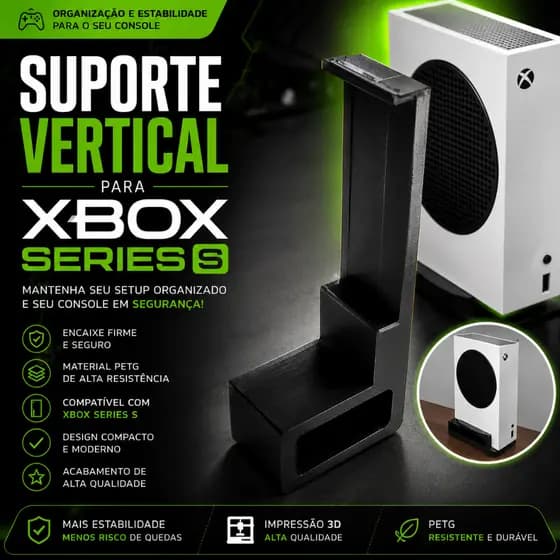 Kit 4 Suportes para Xbox Series S | Base de Apoio em PETG Resistente | Organizador para Console