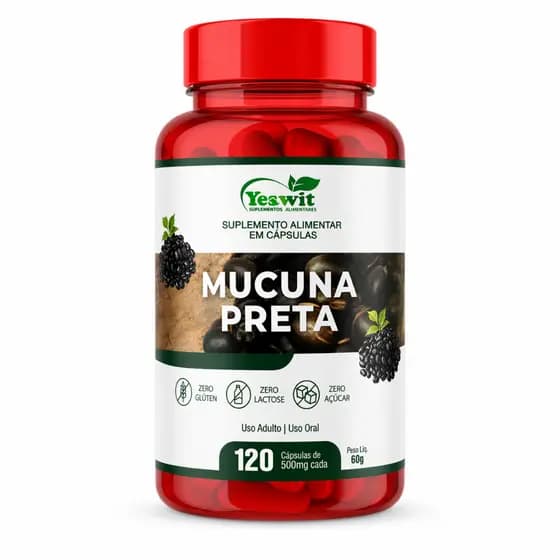 Mucuna Preta 1500mg 120 Cápsulas | Energia, Foco e Bem-Estar | Suplemento Natural | Envio Rápido