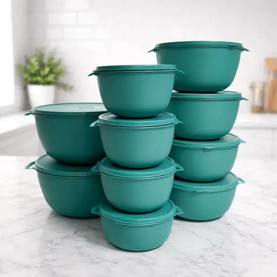 Potes Plásticos Redondos Bowl com Tampa 10 unidades BPA Free Organizador Cozinha Freezer Geladeira Microondas
