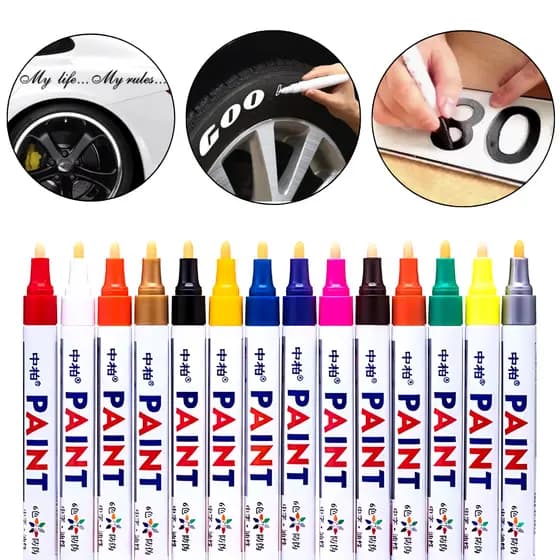 Caneta Paint Original Reparadora Pintura Automotiva Permanente Não Sai Na Água Tira Riscos Carro Moto Retoque de Placa