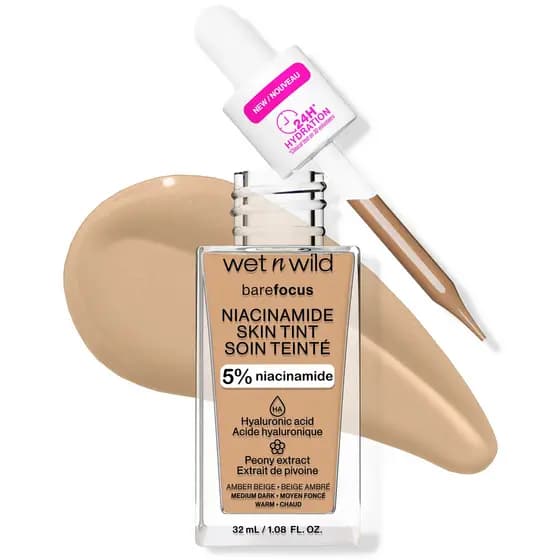 Base Liquida 32ml Sérum Wet N Wild Bare Focus Niacinamida Skin Tint Cobertura Leve A Média