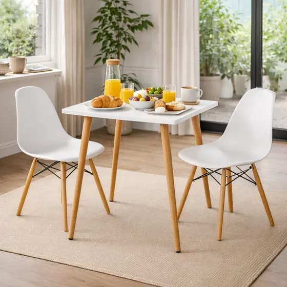 PROMOÇÃO RELAMPAGO - Mesa De Cozinha Moderna Quadrada 70 cm 4 Lugares Compacta MDF