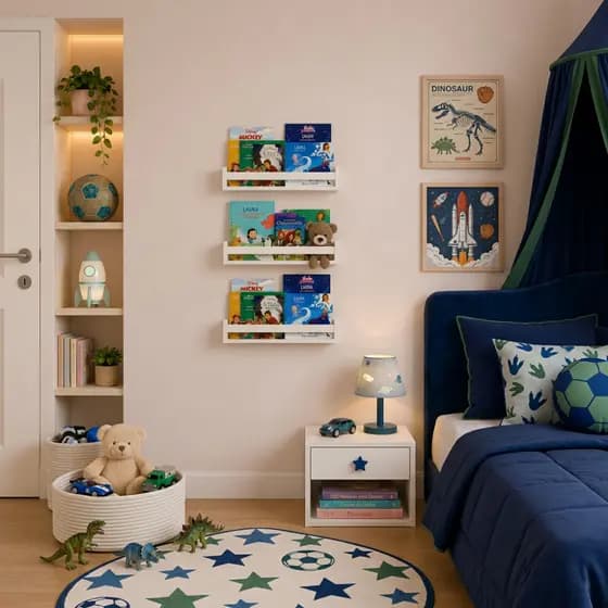Kit 2 Estante Infantil Montessori Porta Livros e Revistas Decorativa Organizador Quarto Sala