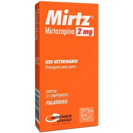 Mirtz 2 mg 12 Comprimidos Orexígeno para Gatos Agener União