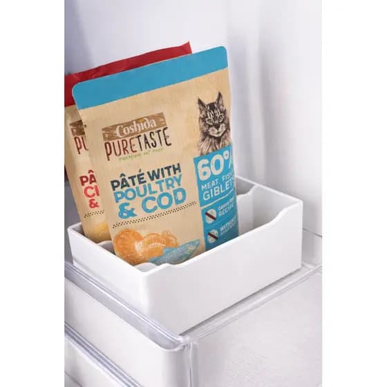 Suporte para Sachês de Ração para Gatos Organizador de Geladeira