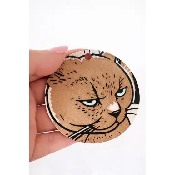 Chaveiro de Gato Personalizado Redondo Pet Tag