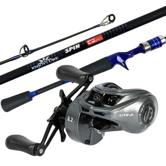 Kit De Pesca Carretilha 11Rol Lite Vara Spin Carbon 1,80m 2P