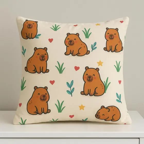 Capa de Almofada Estampada Micropercal Toque Suave Infantil
