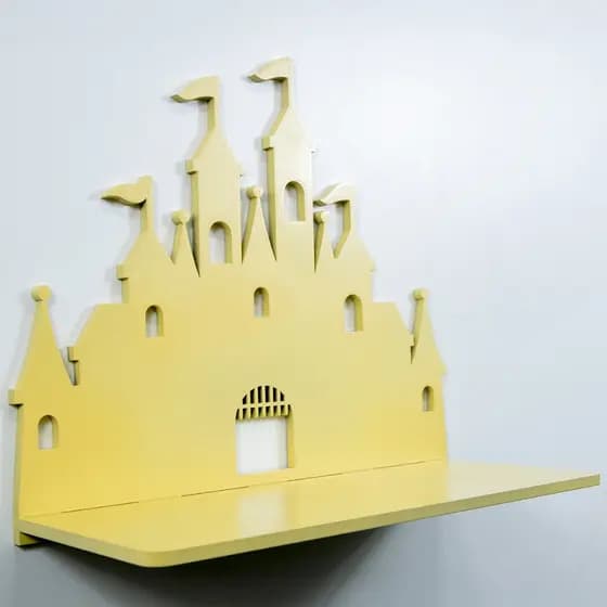 Prateleira infantil castelo amarelo
