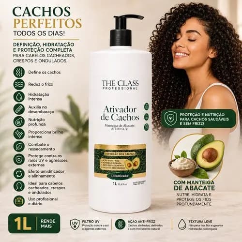 Ativador Cachos Hidratante Definição Controle Frizz Uso Profissional 1 Litro