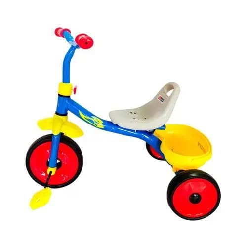 Triciclo Infantil Azul Estrutura Resistente Roda Estavel Assento Confortavel Empurrador Ajustavel Seguranca Diversao ...