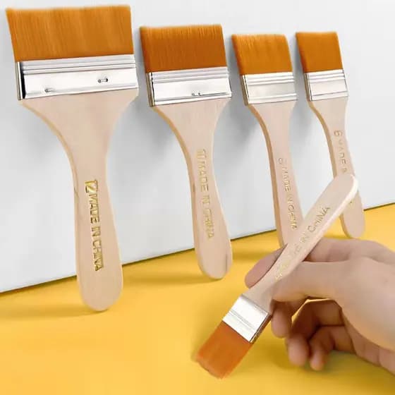 Kit 7 Peças Conjunto Pincel Trincha De Nylon Macio Para Pintura
