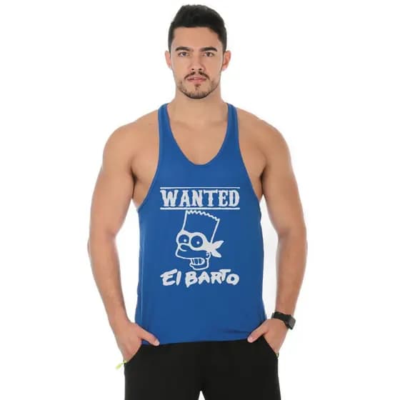 Regata Masculina Cavada Nadador Treino Academia Estampada