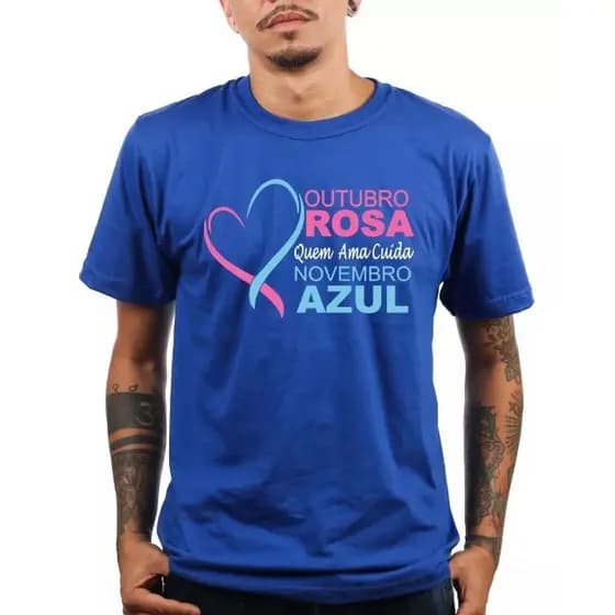 Camiseta Unissex Personalizada – Novembro Azul & Outubro Rosa | Conscientização & Estilo
