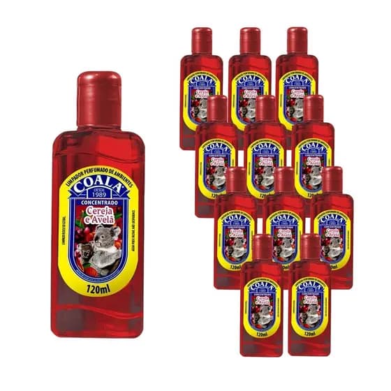 Kit 12 Limpador Concentrado Perfumado de Ambientes Cereja e Avelã Coala 120ml