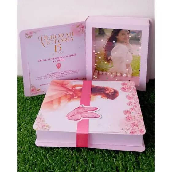 10 Convite shaker com pagina 15 anos/debutante (Leia a descrição)