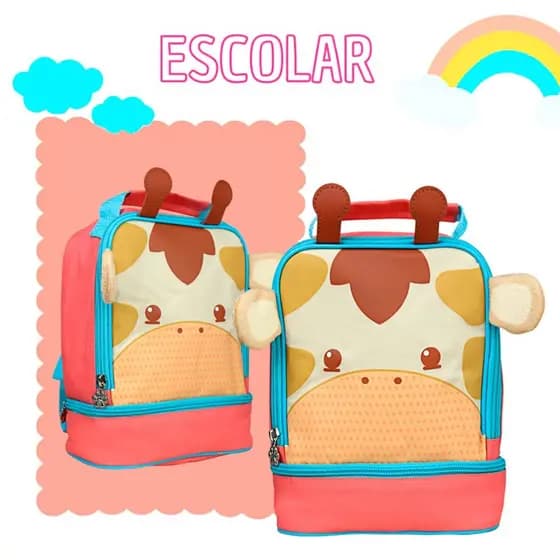 Lancheira Térmica Infantil com Alça Escolar Refeição Passeio Isotérmica Resistente Mochila